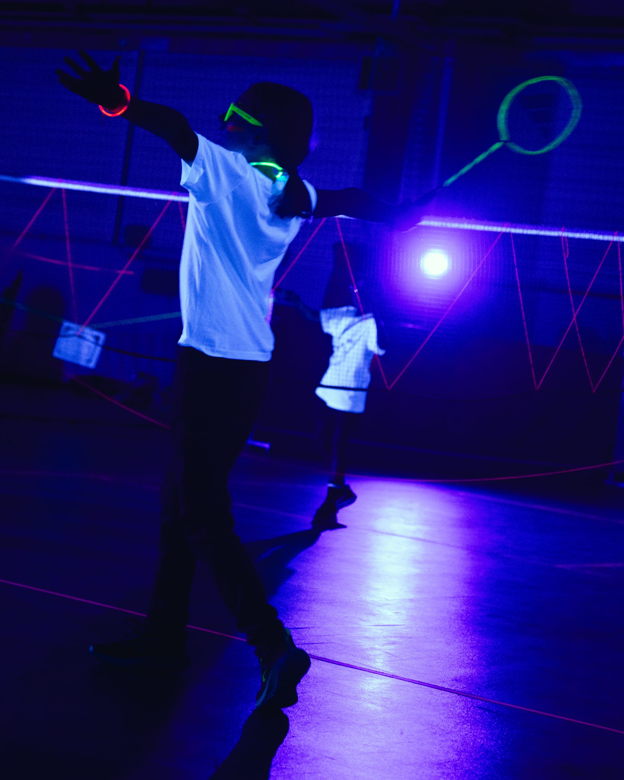 Badminton fluo par Flu-On sous lumière UV